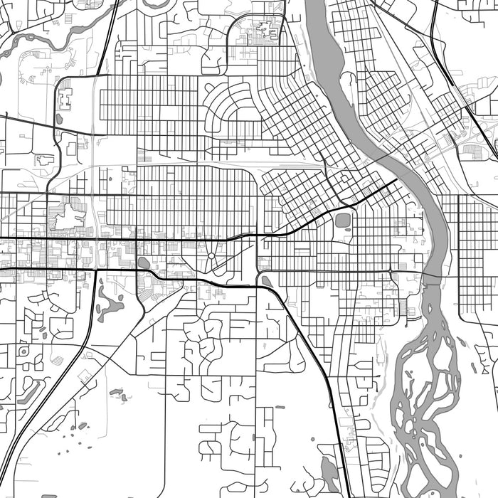 St. Cloud Minnesota Map Print in Classic Style Zoomed In Close Up Showing Details