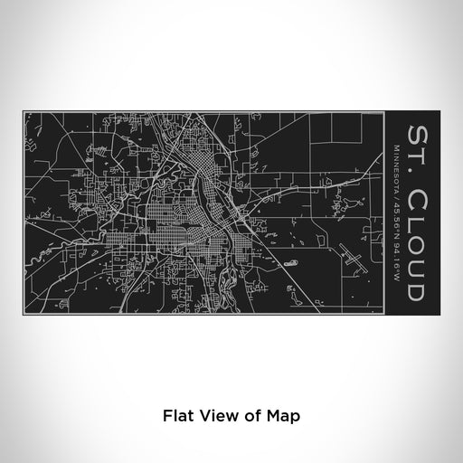 Rendered View of St. Cloud Minnesota Map Engraving on 17oz Stainless Steel Insulated Cola Bottle in Black