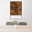 24x36 St. Cloud Minnesota Map Print Portrait Orientation in Ember Style Behind 2 Chairs Table and Potted Plant