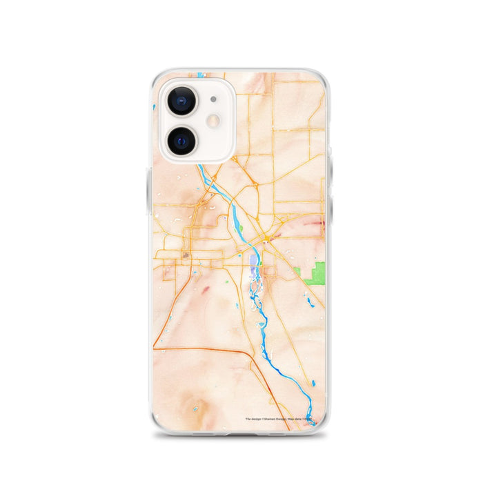 Custom St. Cloud Minnesota Map iPhone 12 Phone Case in Watercolor