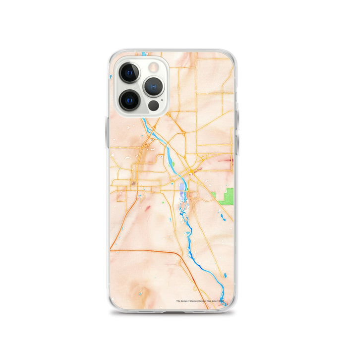 Custom St. Cloud Minnesota Map iPhone 12 Pro Phone Case in Watercolor