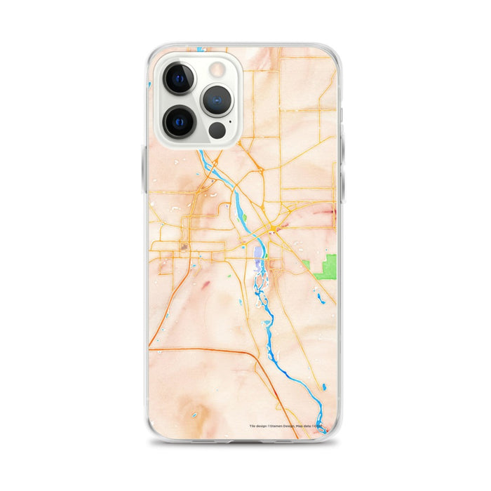 Custom St. Cloud Minnesota Map iPhone 12 Pro Max Phone Case in Watercolor