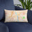 Custom St. Cloud Minnesota Map Throw Pillow in Watercolor on Blue Colored Chair