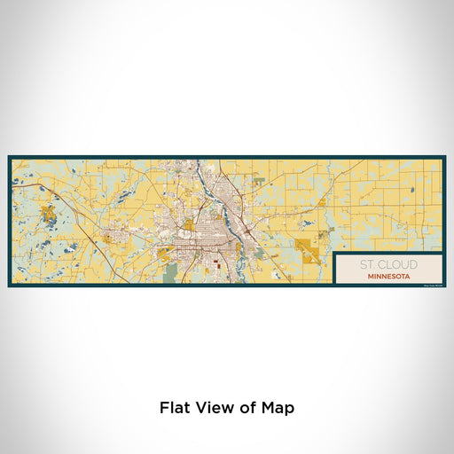 Flat View of Map Custom St. Cloud Minnesota Map Enamel Mug in Woodblock
