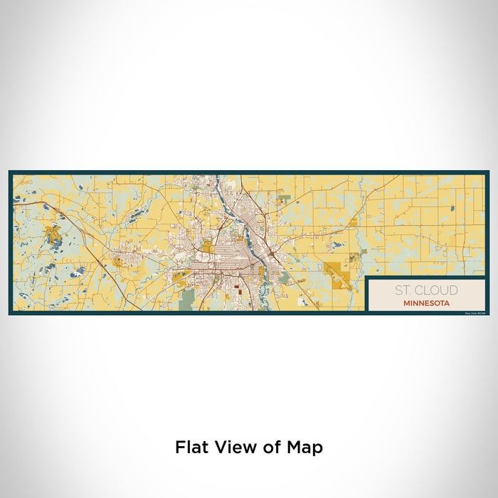 Flat View of Map Custom St. Cloud Minnesota Map Enamel Mug in Woodblock