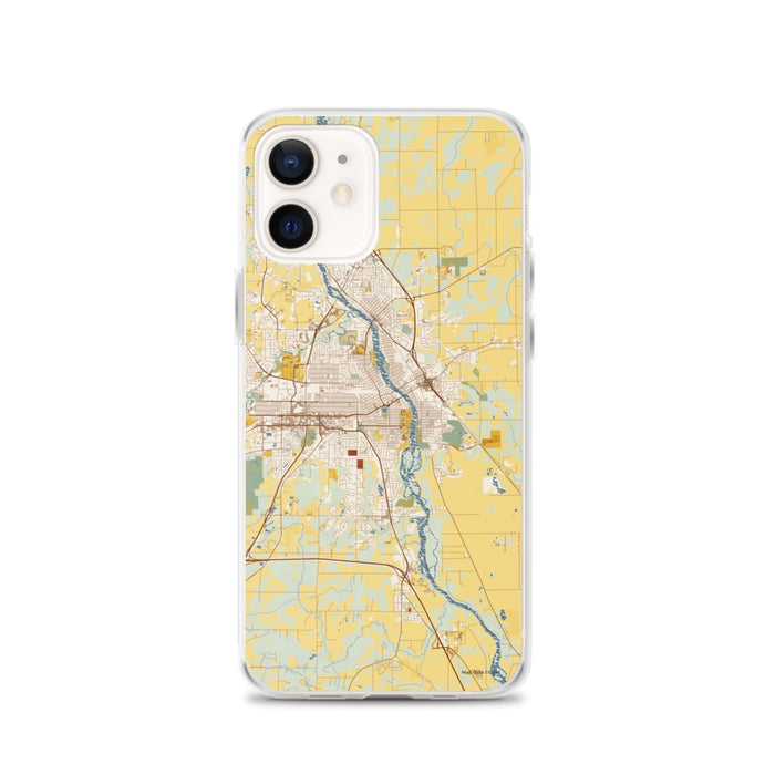 Custom St. Cloud Minnesota Map iPhone 12 Phone Case in Woodblock