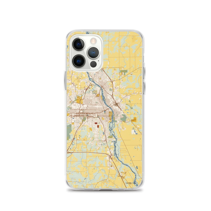 Custom St. Cloud Minnesota Map iPhone 12 Pro Phone Case in Woodblock