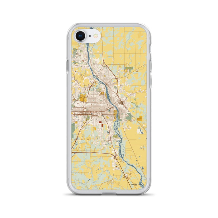 Custom St. Cloud Minnesota Map iPhone SE Phone Case in Woodblock