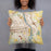 Person holding 18x18 Custom St. Cloud Minnesota Map Throw Pillow in Woodblock