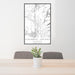 24x36 Steamboat Springs Colorado Map Print Portrait Orientation in Classic Style Behind 2 Chairs Table and Potted Plant