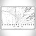 Steamboat Springs Colorado Map Print Landscape Orientation in Classic Style With Shaded Background