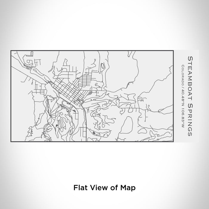 Rendered View of Steamboat Springs Colorado Map Engraving on 17oz Stainless Steel Insulated Cola Bottle in White
