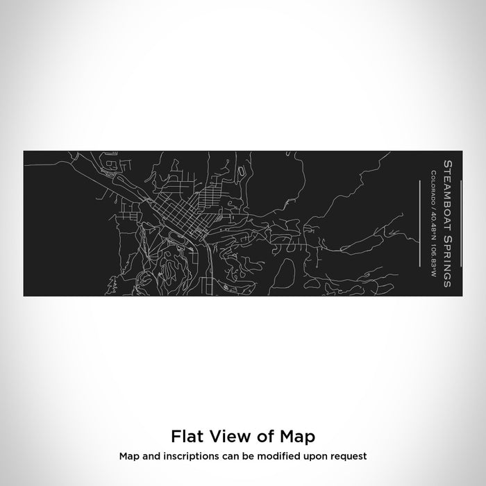 Rendered View of Steamboat Springs Colorado Map Engraving on 10oz Stainless Steel Insulated Cup with Sliding Lid in Black