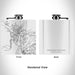 Rendered View of Steamboat Springs Colorado Map Engraving on 6oz Stainless Steel Flask in White