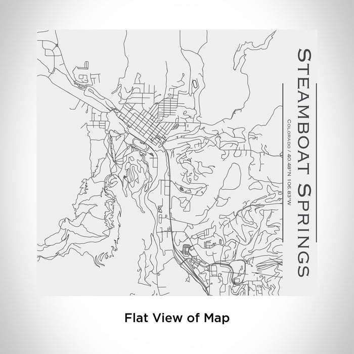 Rendered View of Steamboat Springs Colorado Map Engraving on 17oz Stainless Steel Insulated Tumbler in White