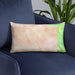Custom Steamboat Springs Colorado Map Throw Pillow in Watercolor on Blue Colored Chair