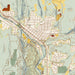 Steamboat Springs Colorado Map Print in Woodblock Style Zoomed In Close Up Showing Details