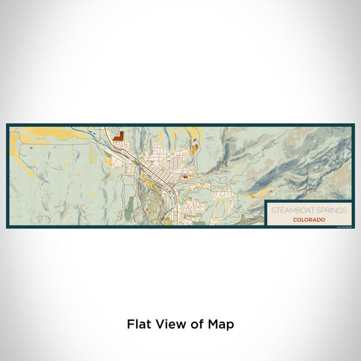 Flat View of Map Custom Steamboat Springs Colorado Map Enamel Mug in Woodblock