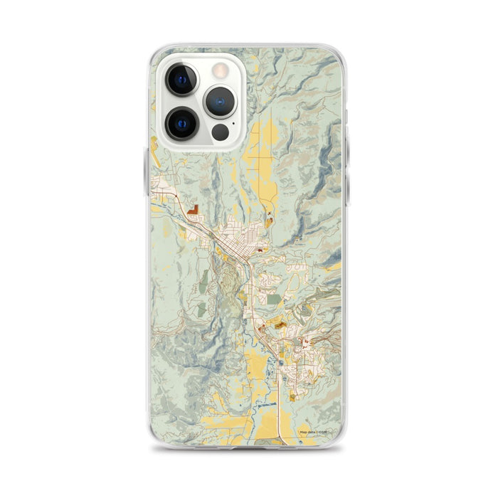 Custom Steamboat Springs Colorado Map iPhone 12 Pro Max Phone Case in Woodblock