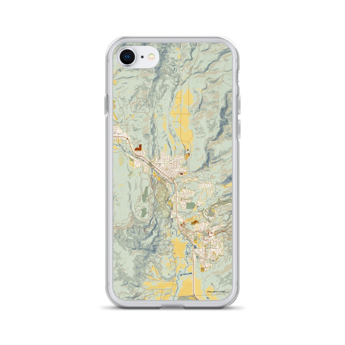 Custom Steamboat Springs Colorado Map iPhone SE Phone Case in Woodblock