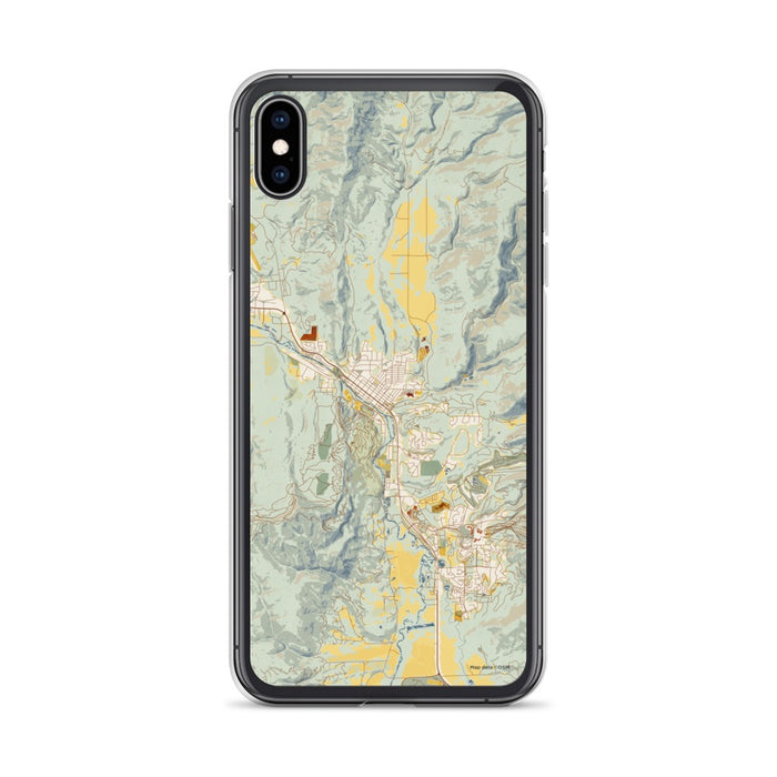 Custom Steamboat Springs Colorado Map Phone Case in Woodblock