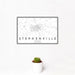 12x18 Stephenville Texas Map Print Landscape Orientation in Classic Style With Small Cactus Plant in White Planter