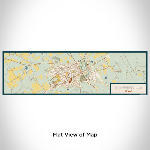 Flat View of Map Custom Stephenville Texas Map Enamel Mug in Woodblock