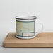Right View Custom Stephenville Texas Map Enamel Mug in Woodblock