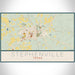 Stephenville Texas Map Print Landscape Orientation in Woodblock Style With Shaded Background