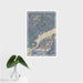 16x24 Stevenson Washington Map Print Portrait Orientation in Afternoon Style With Tropical Plant Leaves in Water