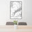 24x36 Stevenson Washington Map Print Portrait Orientation in Classic Style Behind 2 Chairs Table and Potted Plant
