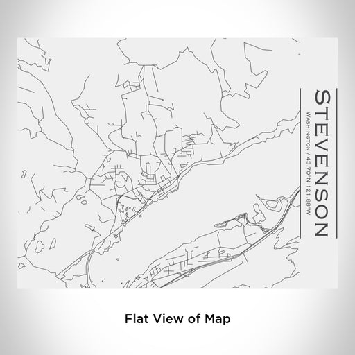 Rendered View of Stevenson Washington Map Engraving on 20oz Stainless Steel Insulated Bottle with Bamboo Top in White