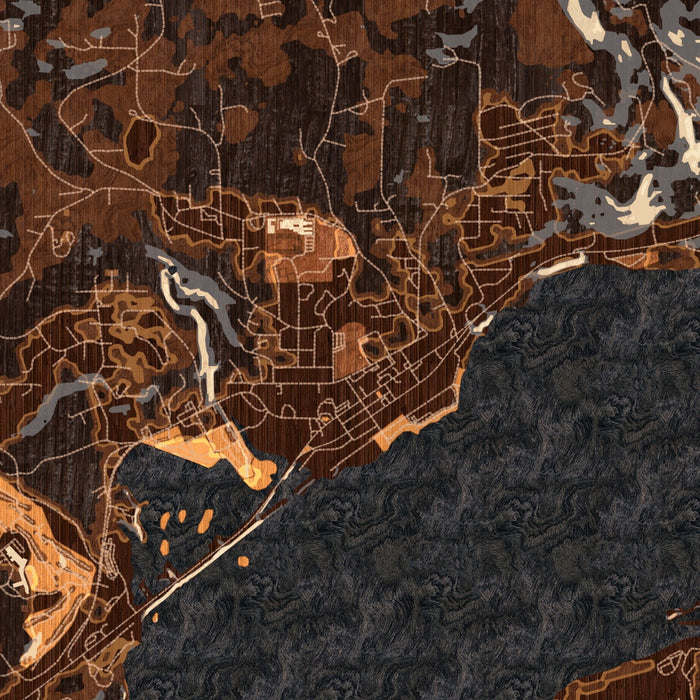 Stevenson Washington Map Print in Ember Style Zoomed In Close Up Showing Details