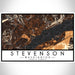 Stevenson Washington Map Print Landscape Orientation in Ember Style With Shaded Background