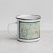 Left View Custom Stevenson Washington Map Enamel Mug in Woodblock