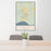 24x36 St Francisville Louisiana Map Print Portrait Orientation in Woodblock Style Behind 2 Chairs Table and Potted Plant