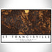 St Francisville Louisiana Map Print Landscape Orientation in Ember Style With Shaded Background
