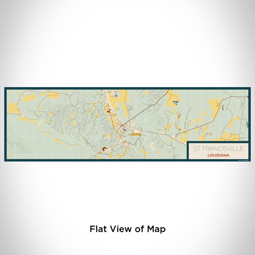 Flat View of Map Custom St Francisville Louisiana Map Enamel Mug in Woodblock
