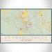 St Francisville Louisiana Map Print Landscape Orientation in Woodblock Style With Shaded Background