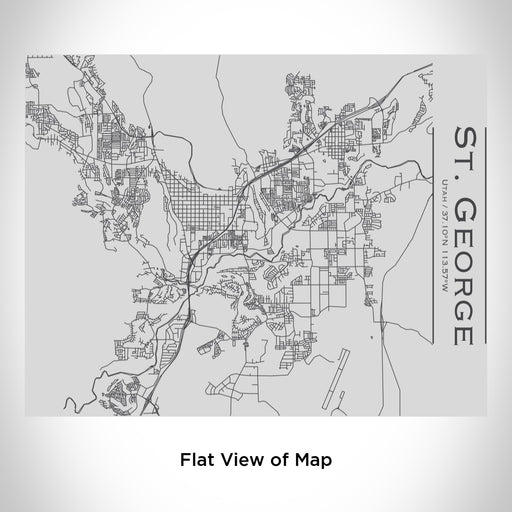 Rendered View of St. George Utah Map Engraving on 20oz Stainless Steel Insulated Bottle with Bamboo Top