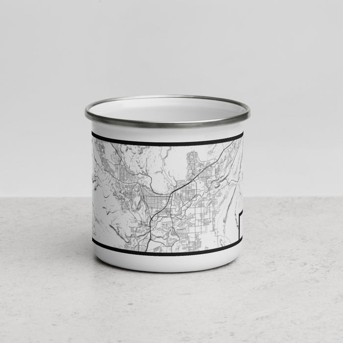 Front View Custom St. George Utah Map Enamel Mug in Classic