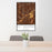 24x36 St. George Utah Map Print Portrait Orientation in Ember Style Behind 2 Chairs Table and Potted Plant