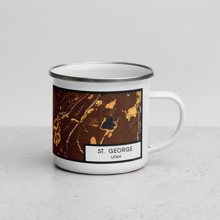 Right View Custom St. George Utah Map Enamel Mug in Ember