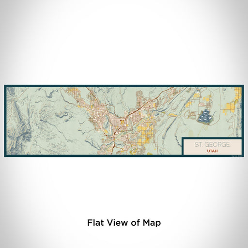 Flat View of Map Custom St. George Utah Map Enamel Mug in Woodblock