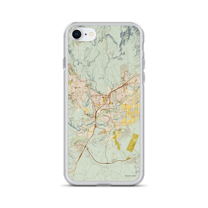 Custom St. George Utah Map iPhone SE Phone Case in Woodblock