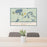 24x36 St. Germain Wisconsin Map Print Lanscape Orientation in Woodblock Style Behind 2 Chairs Table and Potted Plant
