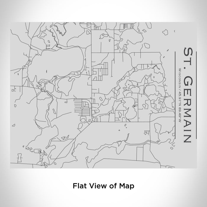 Rendered View of St. Germain Wisconsin Map Engraving on 20oz Stainless Steel Insulated Bottle with Bamboo Top