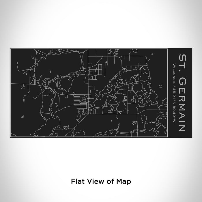 Rendered View of St. Germain Wisconsin Map Engraving on 17oz Stainless Steel Insulated Cola Bottle in Black