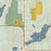 St. Germain Wisconsin Map Print in Woodblock Style Zoomed In Close Up Showing Details