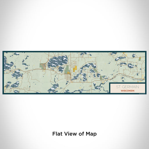Flat View of Map Custom St. Germain Wisconsin Map Enamel Mug in Woodblock